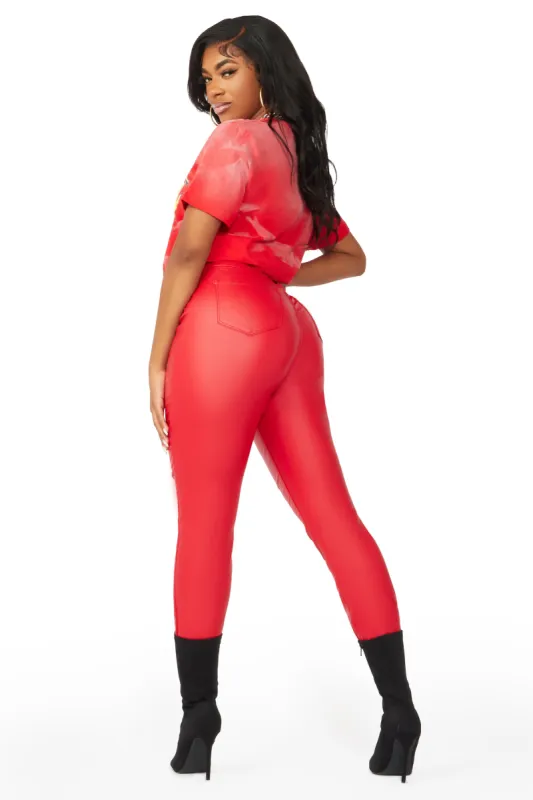 Icon Behaviour Red PU Pant sold by Rockstar Original