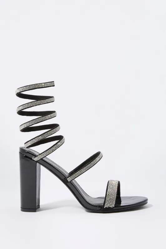 Rhinestone Wrap Up High Heel sold by Urban Planet