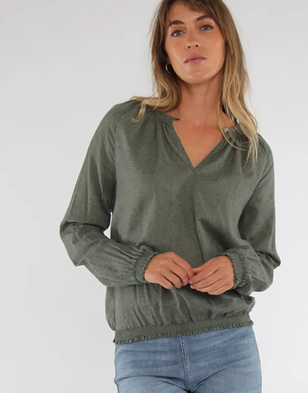Jess Top: Moss Kima - FINAL SALE sold by Carve Designs