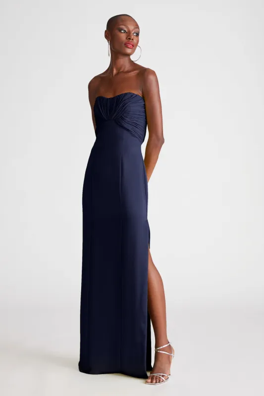Henna Gown In Satin & Chiffon sold by H by Halston