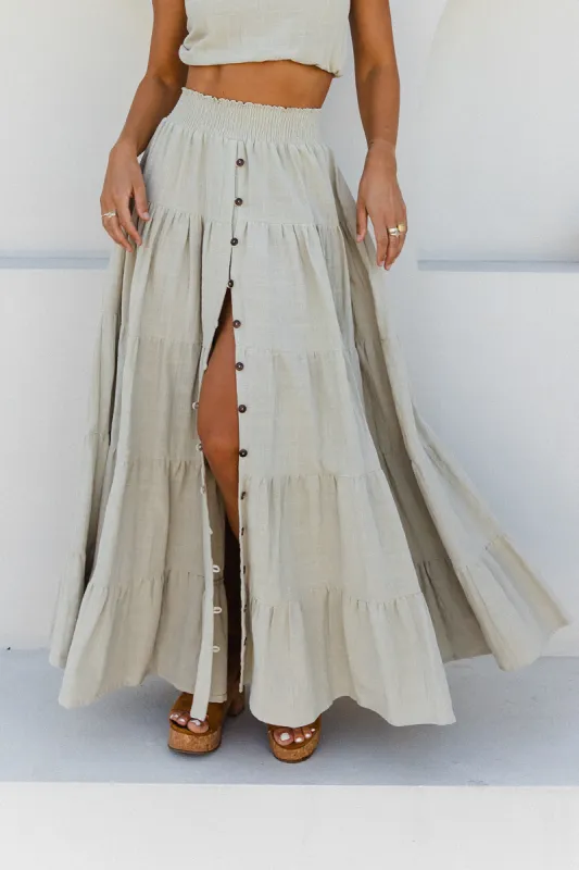 Flora Maxi Skirt - Pistachio sold by Tropical Dream