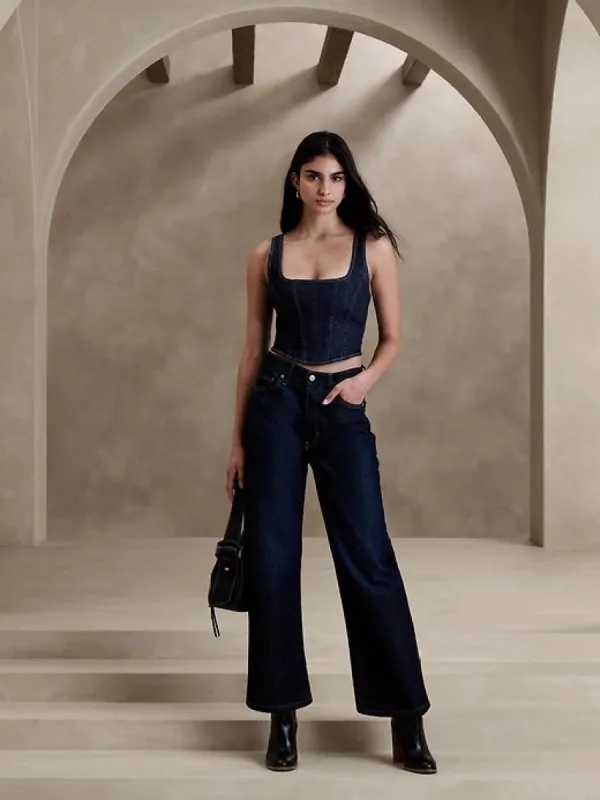Agatha Denim Bustier Top sold by Banana Republic