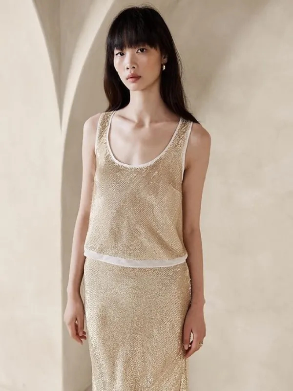 Alina Sequin Tank sold by Banana Republic