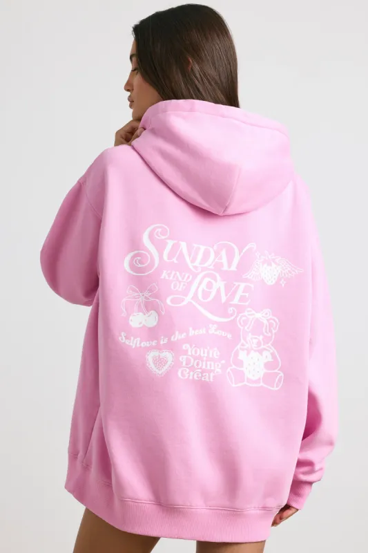 Sunday Love - Oversized Hoodie in Bubblegum Pink sold by Bo + Tee