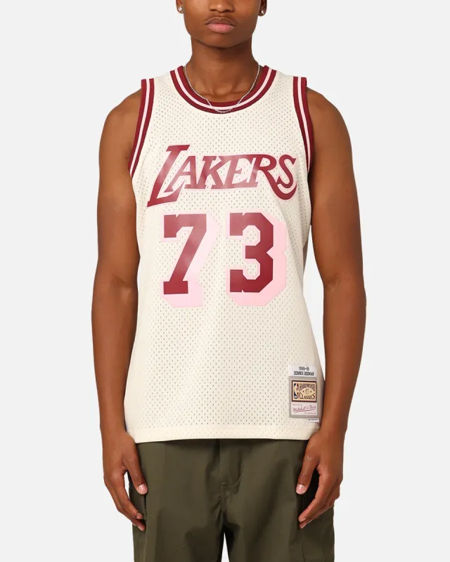 Mitchell & Ness Los Angeles Lakers Dennis Rodman 'Love & Devotion' Swingman Jersey Cream sold by Culture Kings