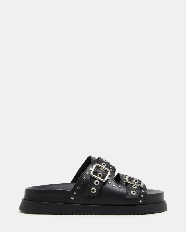 MALEK BLACK LEATHER sold by Steve Madden
