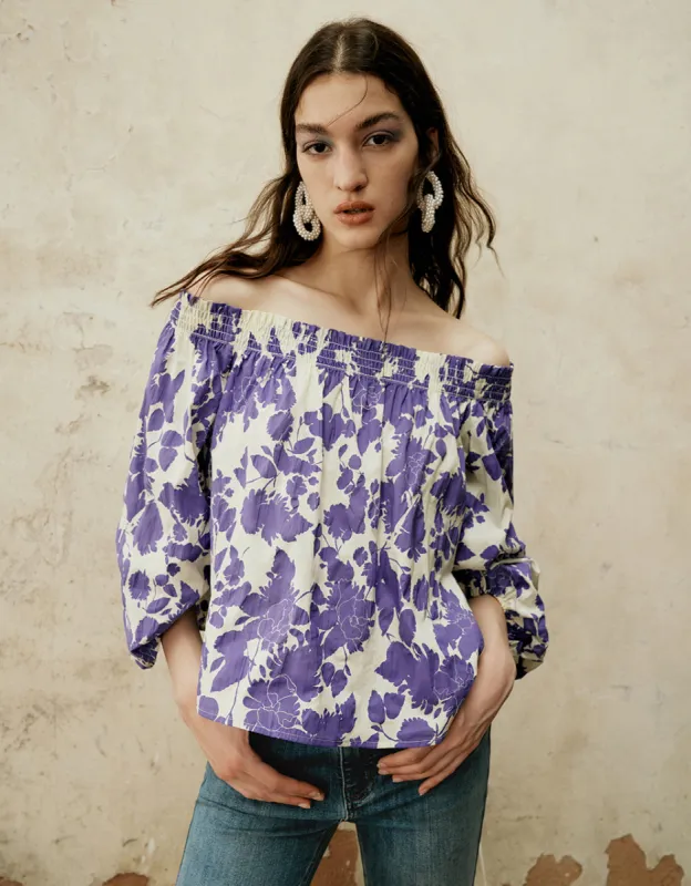 Printed Off-Shoulder Overhead Shirt sold by Urban Revivo
