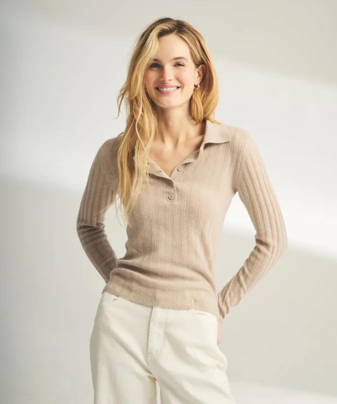 Lightweight Cashmere Ribbed Polo sold by Naadam