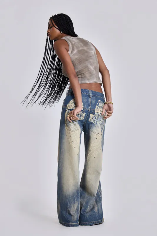 Blue Ethereal Colossus Jeans sold by Jaded London