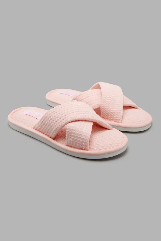 Pink Cross Over Slipper sold by Redtag
