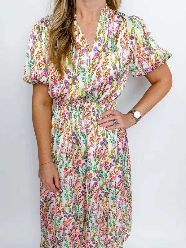 Meadow Puff Sleeve Midi Dress sold by Mimosa