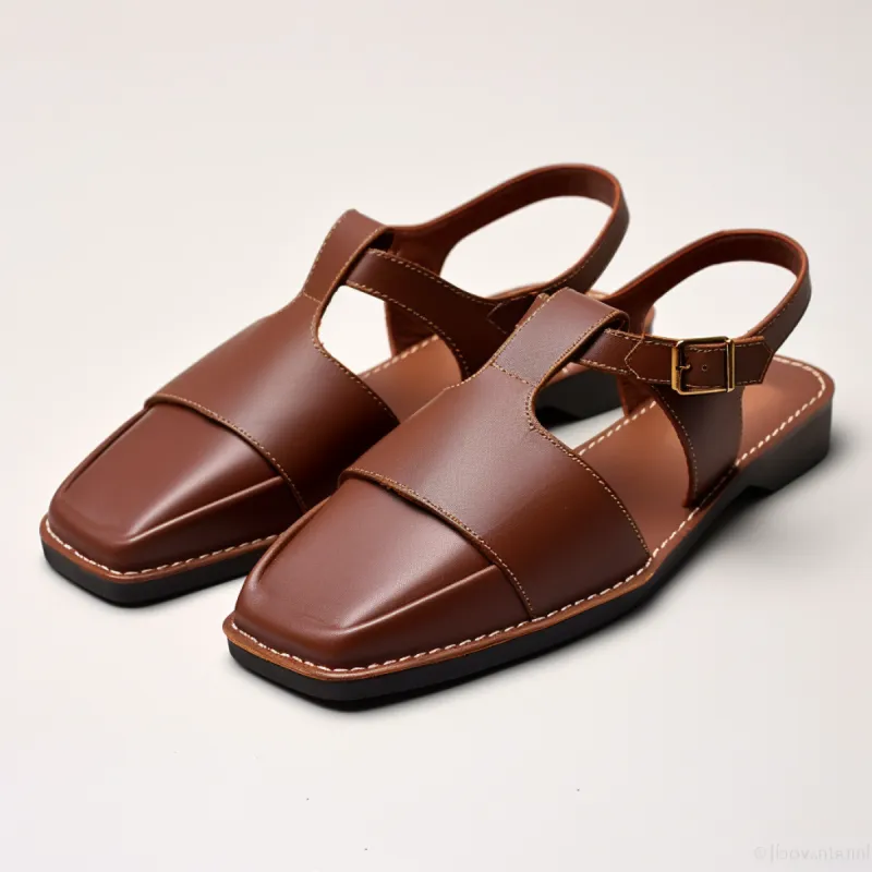 Brown Leather Peshawari Sandal | Wedding Shoes for Groom | Shoes for Haldi Mehendi Sangeet sold by Costoso Italiano