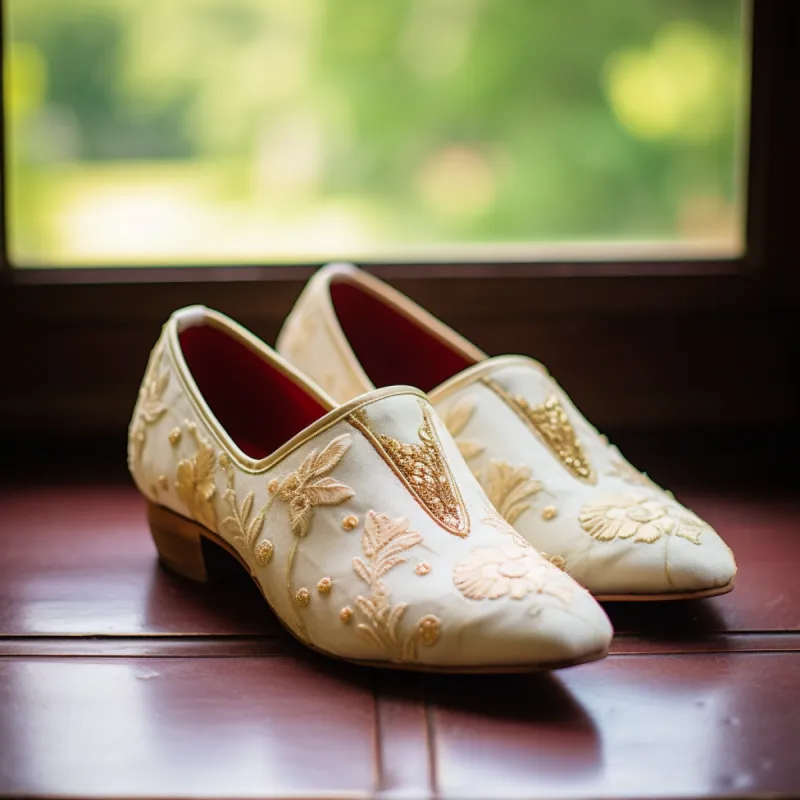 White Velvet Hand Work Zardozi Peshawari Loafers | Wedding Shoes for Groom | Shoes for Haldi Mehendi Sangeet sold by Costoso Italiano