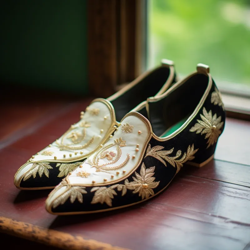 Black Velvet Hand Work Zardozi Peshawari Loafers | Wedding Shoes for Groom | Shoes for Haldi Mehendi Sangeet sold by Costoso Italiano