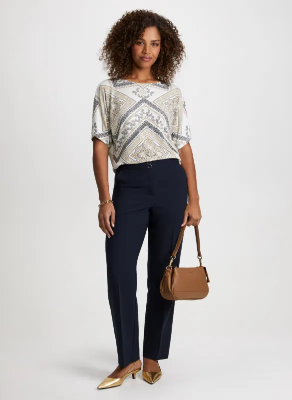 Paisley Print Top & Wide-Leg Pants sold by Laura