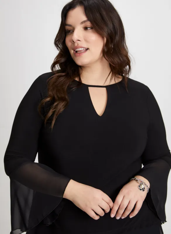 Ruffled Sleeve Chiffon Top sold by Laura