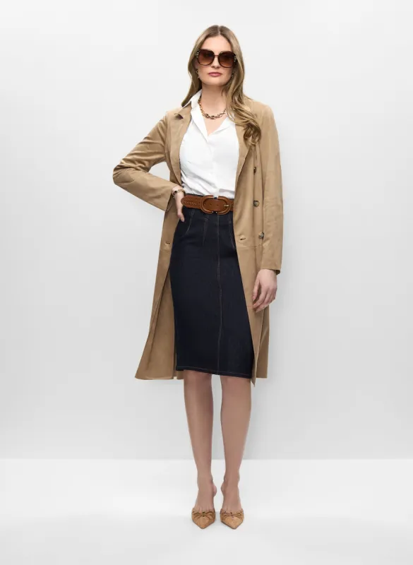Faux Suede Trench & Denim Skirt sold by Melanie Lyne