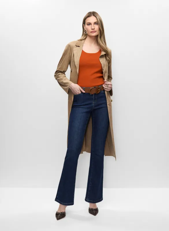 Faux Suede Trench & Flare Leg Jeans sold by Melanie Lyne