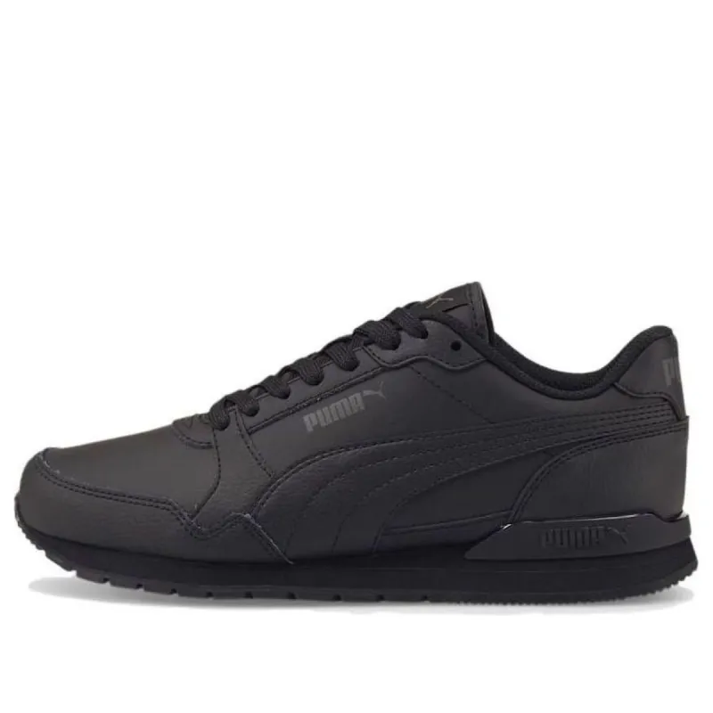 (GS) PUMA ST Runner V3 Leather Shoes 'Triple Black' 384904-01 sold by KicksCrew