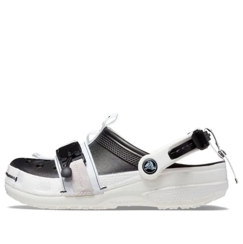 Crocs Classic Zip Tie Buckle Clogs 'Black White' 208127-066 sold by KicksCrew