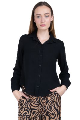 Camisa lisa manga larga botones sold by Shasa