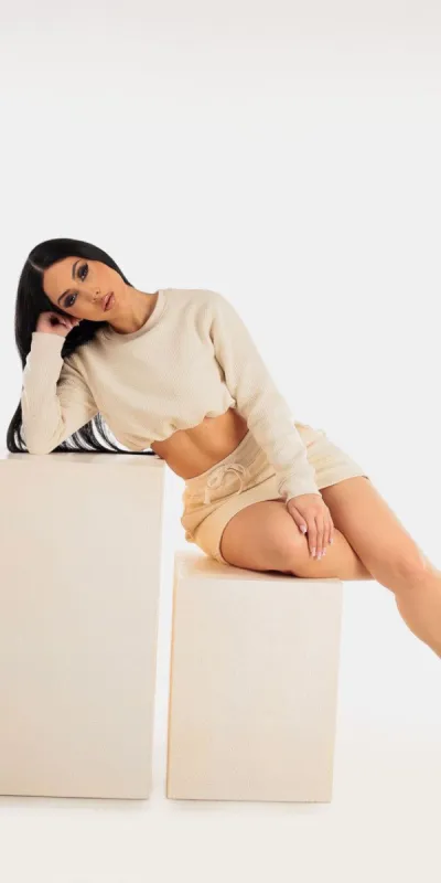 Beige Activewear Skort Combo sold by Moda