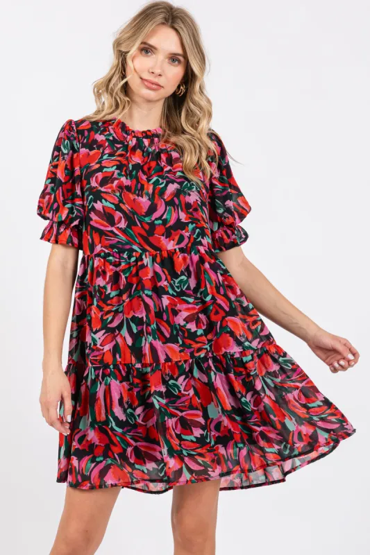 Green Floral Puff Sleeve Maternity Blouse sold by Pinkblush