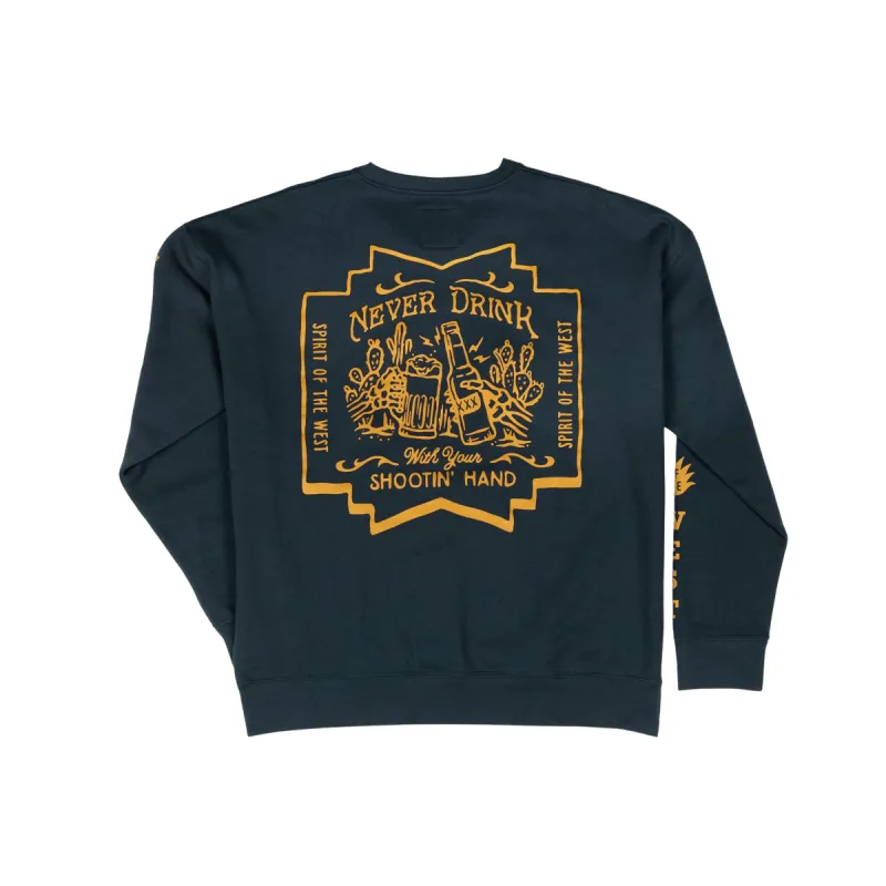 Shootin' Hand Sweatshirt: ¡Salud! sold by Sendero Provisions CO