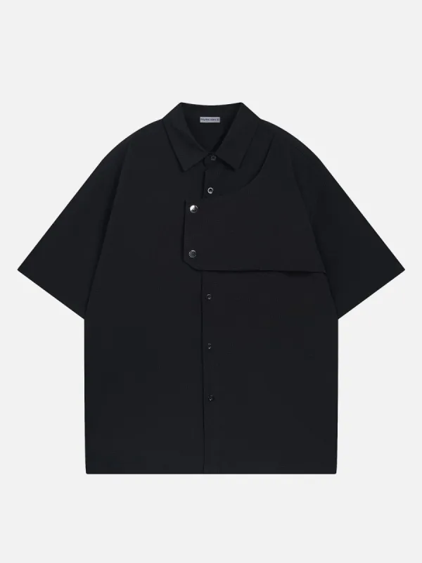 Aelfric Eden Button Patchwork Short Sleeve Shirt sold by Aelfric Eden