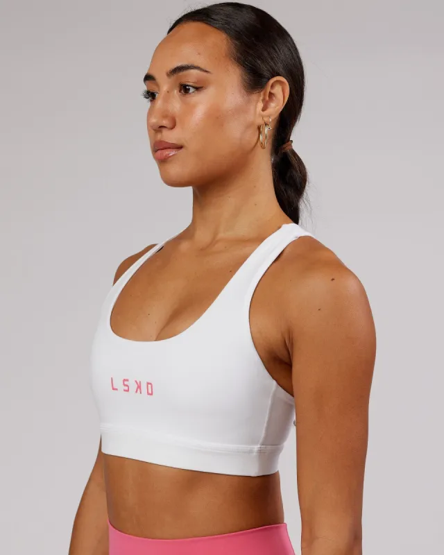 Rep Sports Bra Small Logo - White-Flamingo sold by LSKD