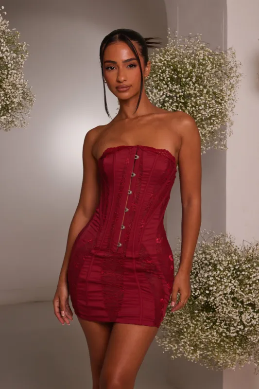 The lace clasp detail mini - Red sold by MARS THE LABEL