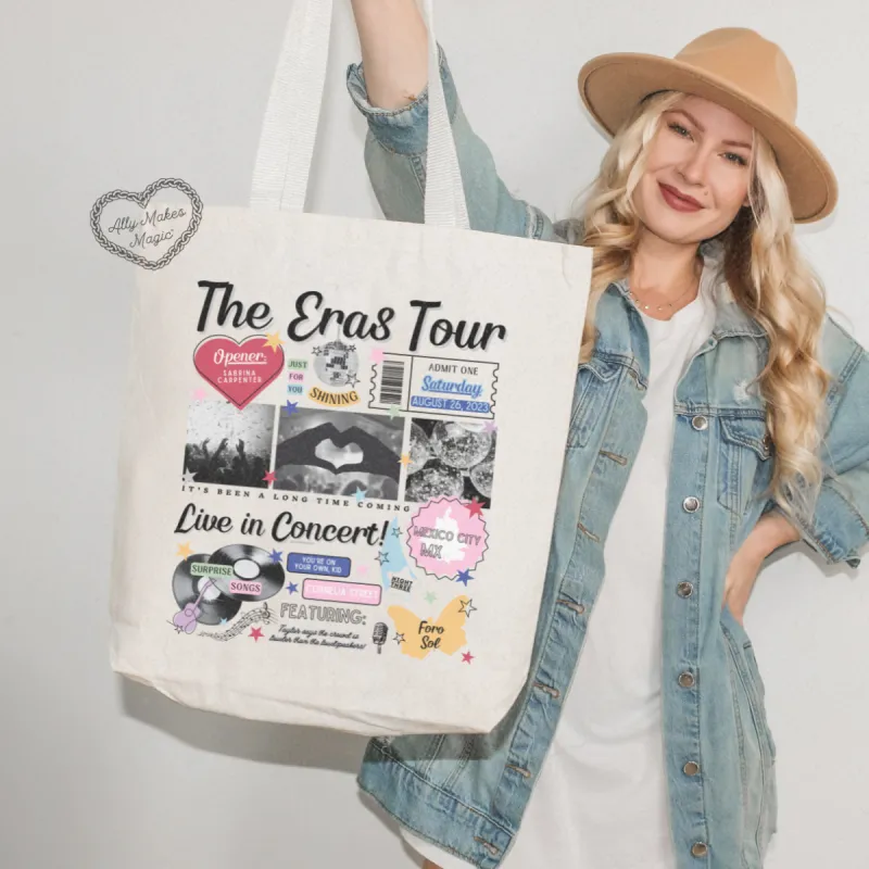mexico city night 3 retro tote bag sold by Ally Makes Magic