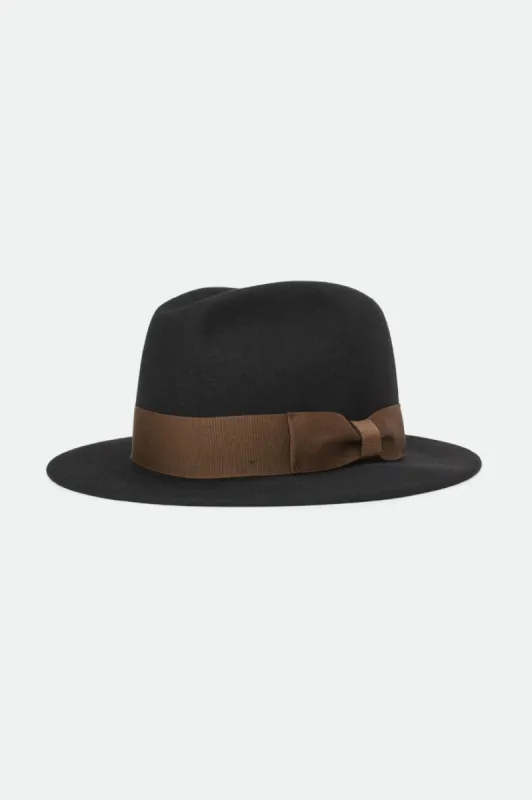 Rollins Felt Fedora - Black/Brown sold by Brixton