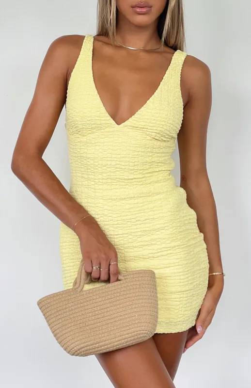 Got Her Own Mini Dress Lemon sold by White Fox Boutique