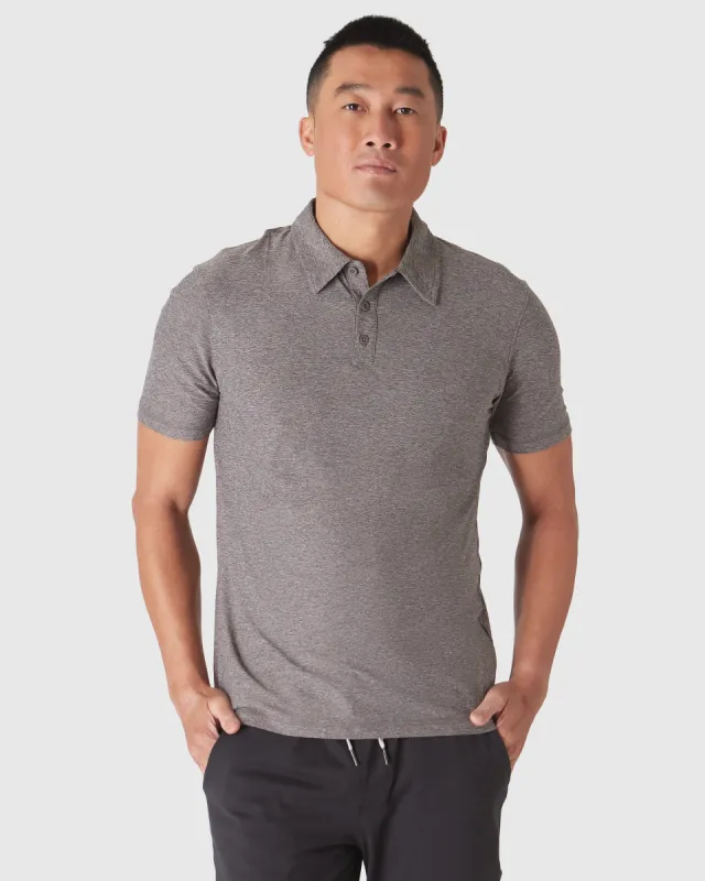 Heather Cocoa Active Polo 2.0 sold by True Classic