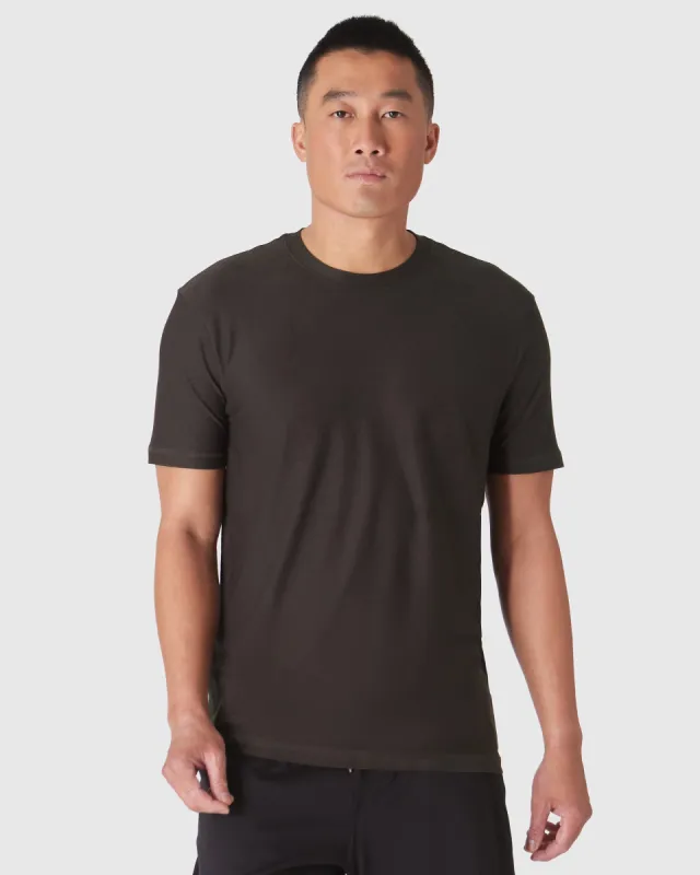 Dark Heather Cocoa Active Crew Neck Tee sold by True Classic