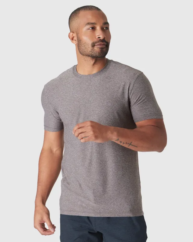 Heather Cocoa Active Crew Neck Tee sold by True Classic