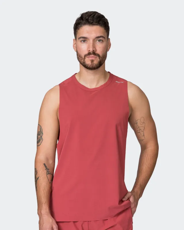 Replay Laser Cut Tank - Dusty Red sold by Muscle Nation