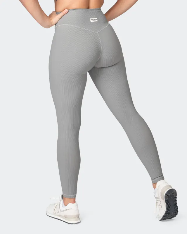 Zero Rise Rib Ankle Length Leggings - Zinc sold by Muscle Nation