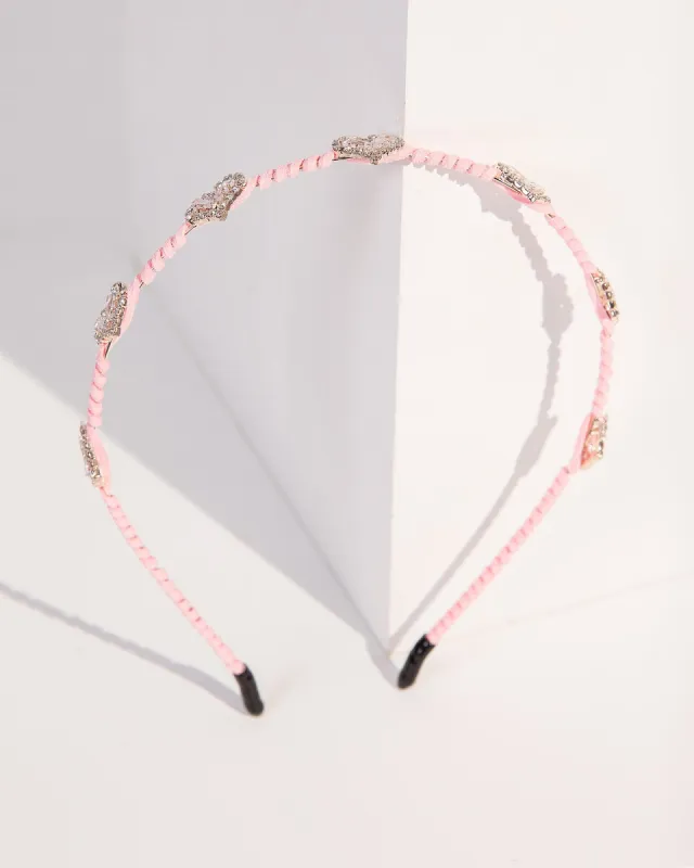 Pink Hearts Thin Headband sold by Collete Hayman