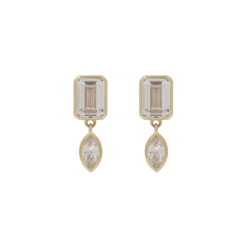 EMERALD-MARQUISE DROP EARRINGS sold by Lisa Gozlan