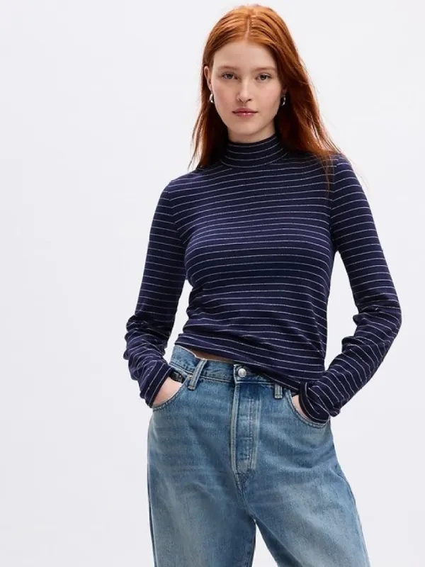 Modern Mockneck Cropped T-Shirt sold by GAP