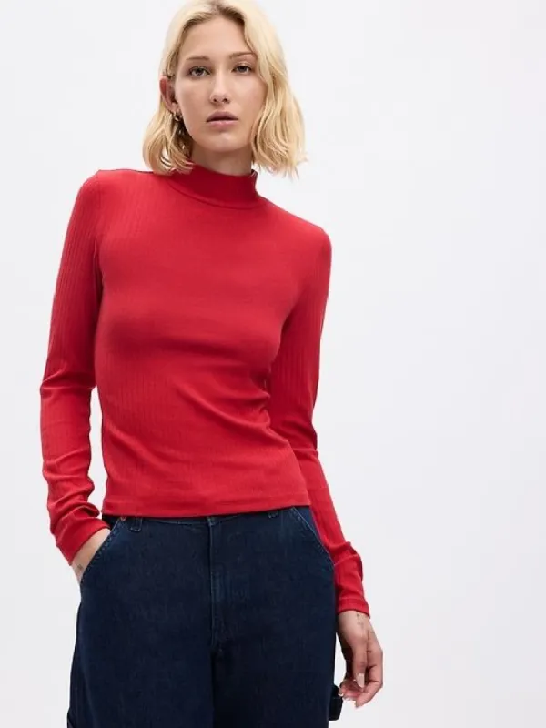 Modern Mockneck Cropped T-Shirt sold by GAP