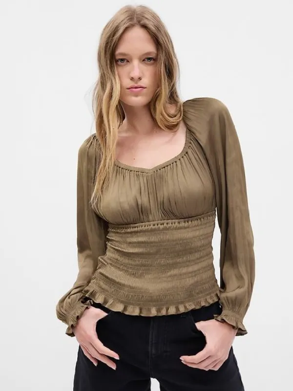 Smocked-Waist Top sold by GAP