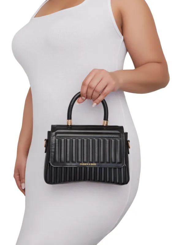 Faux Leather Quilted Flap Crossbody Bag sold by Rainbow