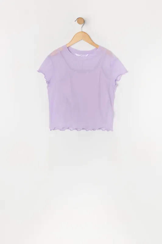 T-shirt en filet avec débardeur pour fille sold by Urban Planet