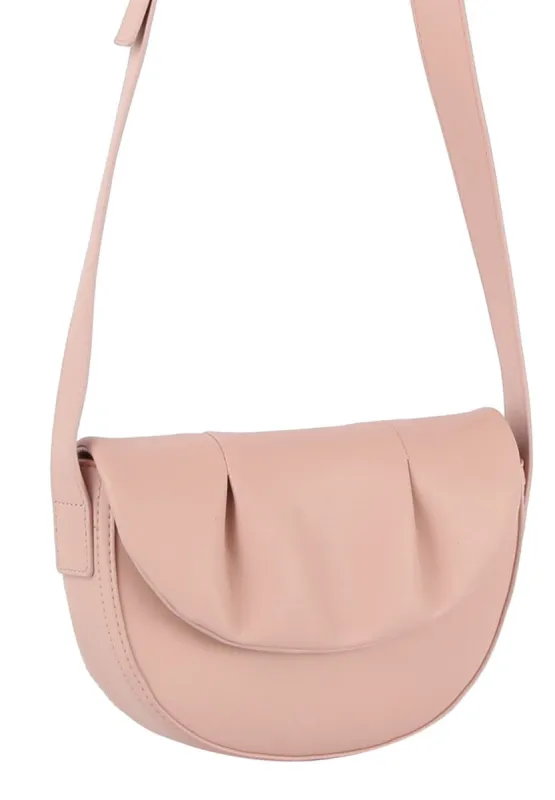 Blush Pleated Flap Crossbody Handbag sold by SWAK
