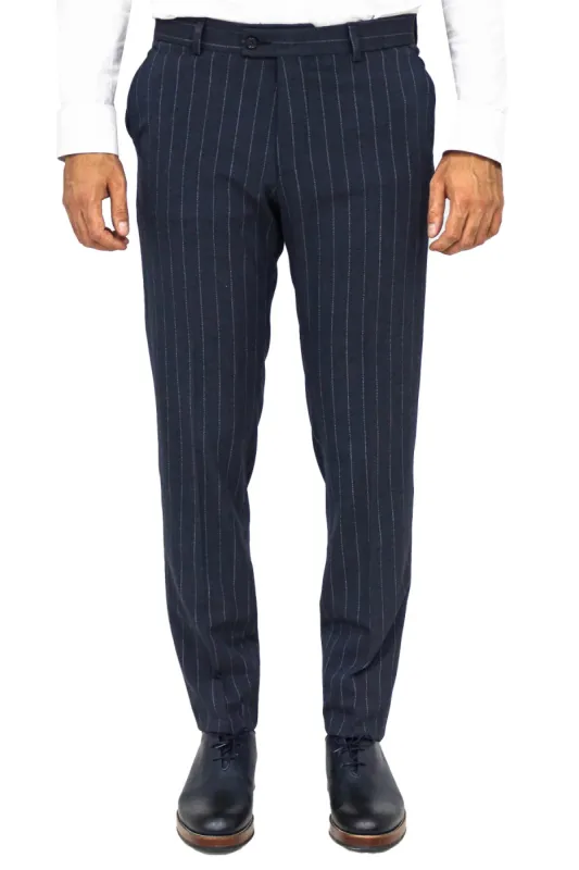 Striped Slim Fit Navy Blue Men Pants - Wessi sold by Wessi