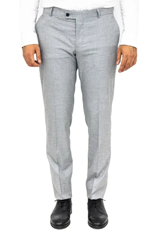 Houndstooth Patterned Grey Men Pants - Wessi sold by Wessi