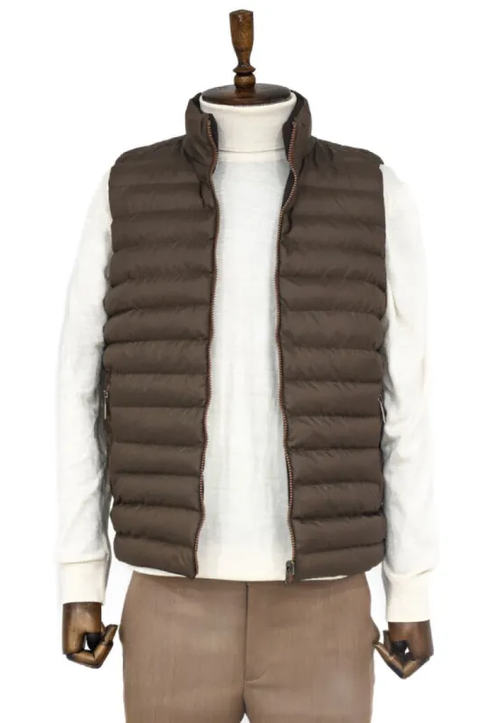 Reversible Puffer Brown Men Down Vest - Wessi sold by Wessi